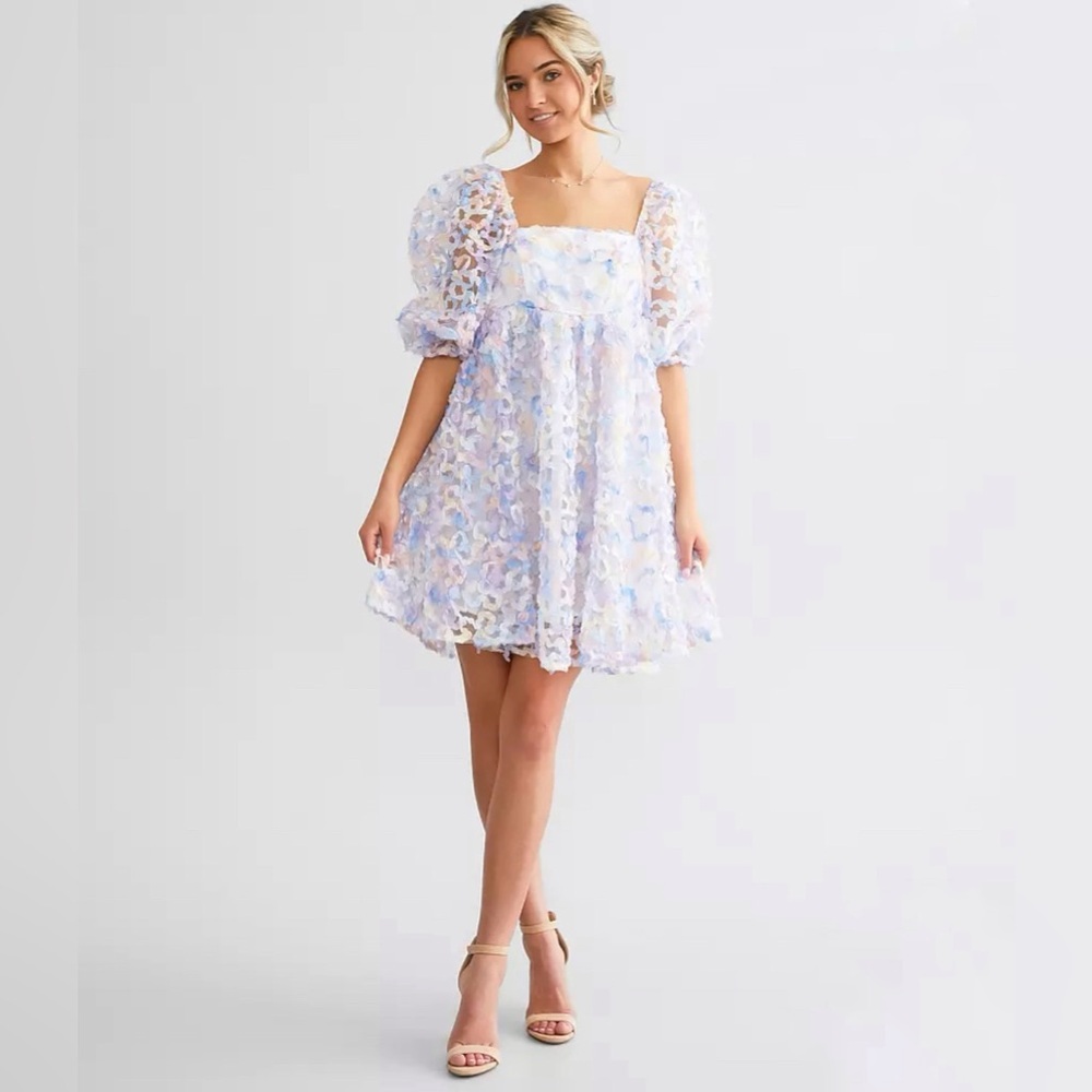 Storia 3D Floral Empire Mini Dress Size Small - Picture 2 of 13